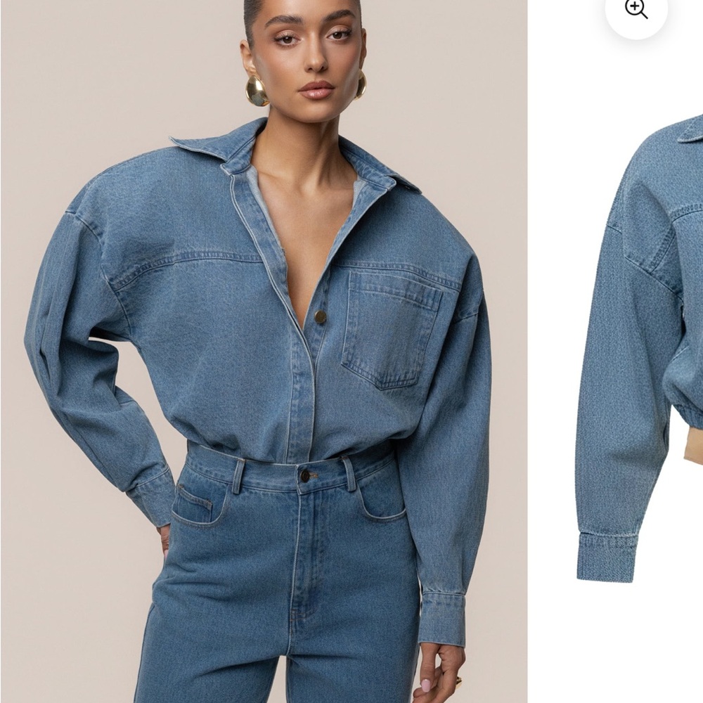 JLUXLABEL Unstoppable denim bodysuit size small - Picture 3 of 6